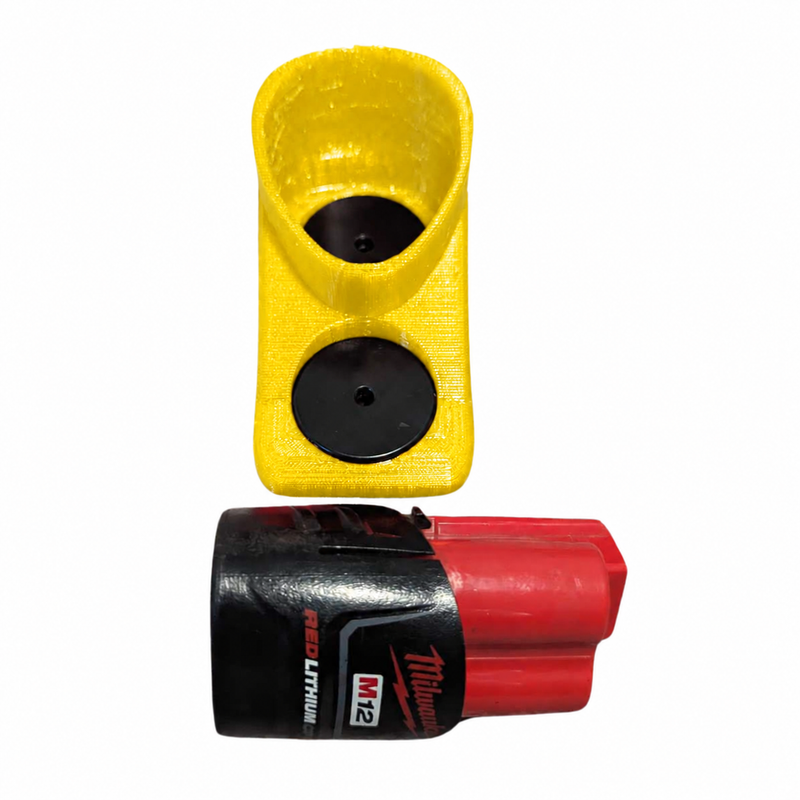 M12-compact Yellow colour variant — Milwaukee M12 & M18 Soft Plastic Magnetic Battery Base Covers | TPU | Neodymium Magnets