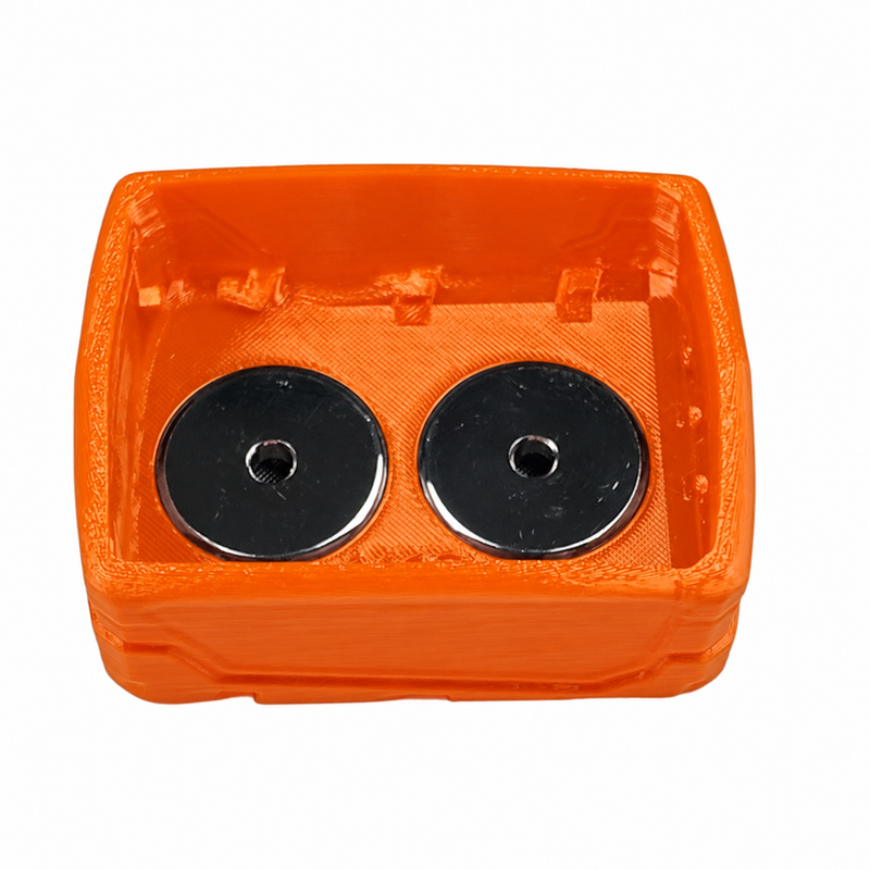 M12-high-capacity Orange colour variant — Milwaukee M12 & M18 Soft Plastic Magnetic Battery Base Covers | TPU | Neodymium Magnets