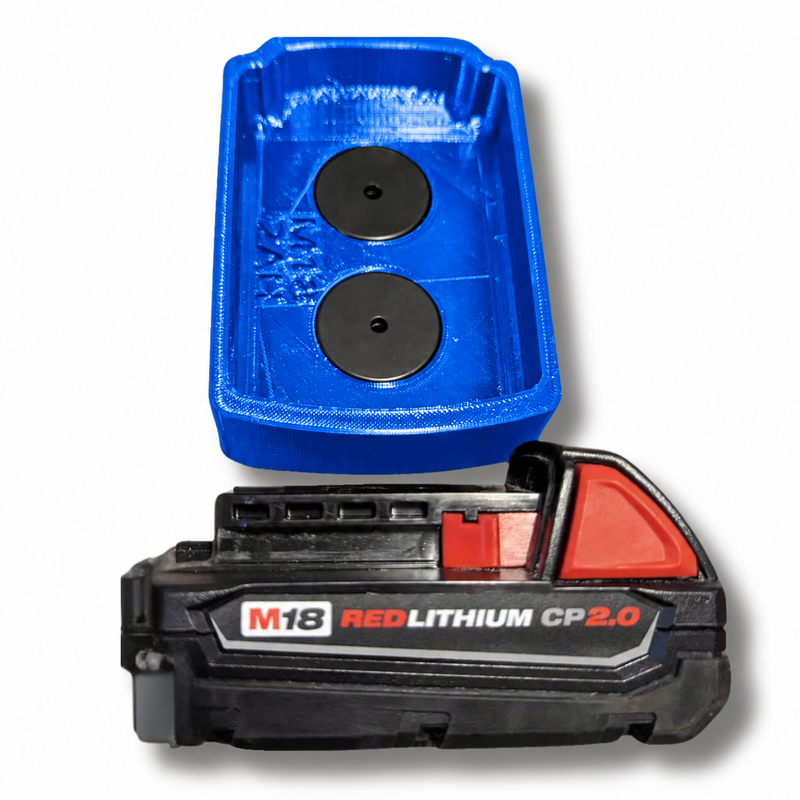M18-compact Blue colour variant — Milwaukee M12 & M18 Soft Plastic Magnetic Battery Base Covers | TPU | Neodymium Magnets
