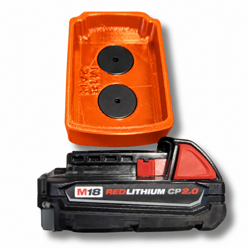 M18-compact Orange colour variant — Milwaukee M12 & M18 Soft Plastic Magnetic Battery Base Covers | TPU | Neodymium Magnets