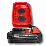 M18-compact Red colour variant — Milwaukee M12 & M18 Soft Plastic Magnetic Battery Base Covers | TPU | Neodymium Magnets
