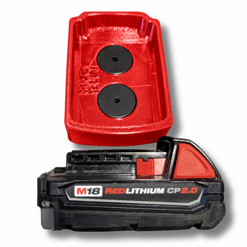 M18-compact Red colour variant — Milwaukee M12 & M18 Soft Plastic Magnetic Battery Base Covers | TPU | Neodymium Magnets