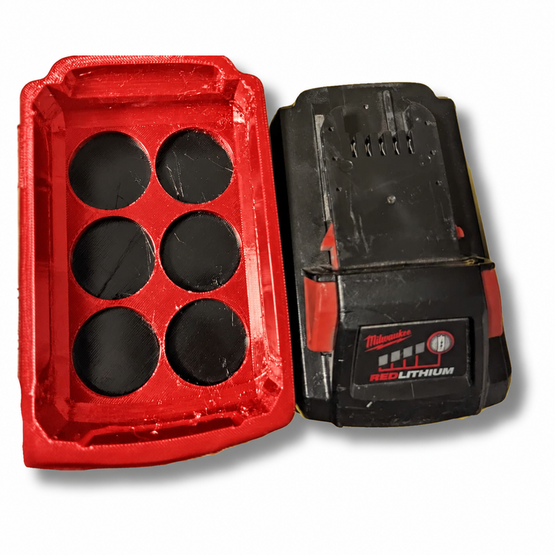 M18-high-output Red colour variant — Milwaukee M12 & M18 Soft Plastic Magnetic Battery Base Covers | TPU | Neodymium Magnets