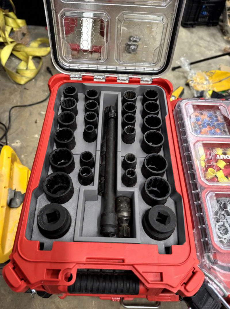 Gray colour variant — Packout Impact Socket SAE/Metric Insert for Compact Organiser | Holds Extensions