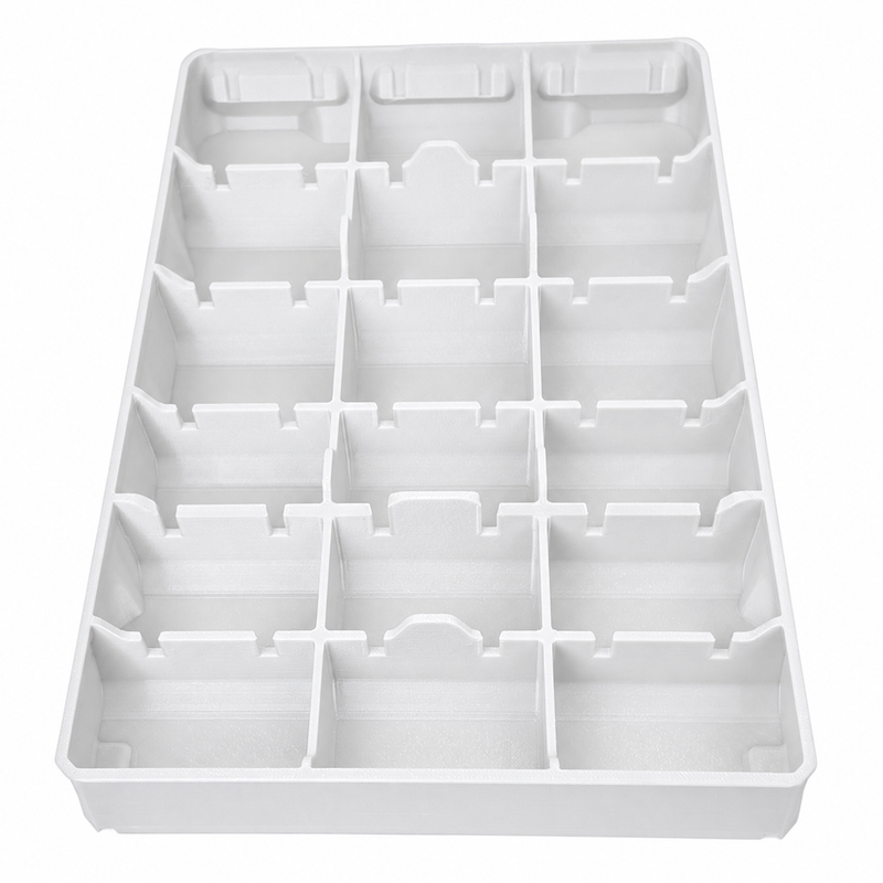 Nine Front Nine Back White colour variant — Milwaukee Packout Bin Insert — Customisable Layout for Low-Profile Organiser 48-22-8436