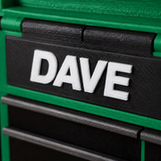 Colour Detail Tradie Green colour variant — Personalised Mini Tool Chest – Custom Name on Lid & Drawer | Gift for Dad