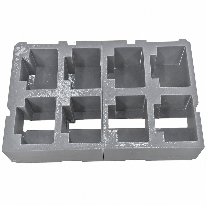 Gray colour variant — Milwaukee PACKOUT 8× M18 Battery Insert – Storage for 2-Drawer System