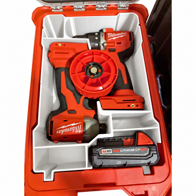 White colour variant — Milwaukee M18 Drill & Hex Drive Packout Insert for Compact Organiser
