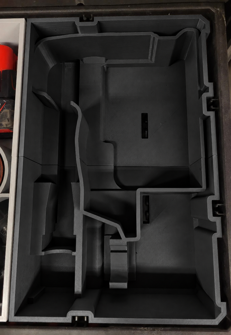 Black colour variant — Milwaukee M12 FUEL Jigsaw Packout Drawer Insert – Organise Your Jigsaw & Accessories