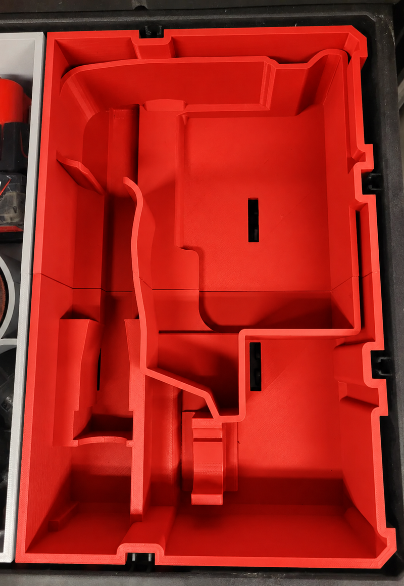 Red colour variant — Milwaukee M12 FUEL Jigsaw Packout Drawer Insert – Organise Your Jigsaw & Accessories