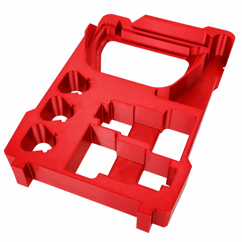 Red colour variant — Milwaukee Packout M12 Charger & Battery Insert - 48-22-8435 Compact Organiser