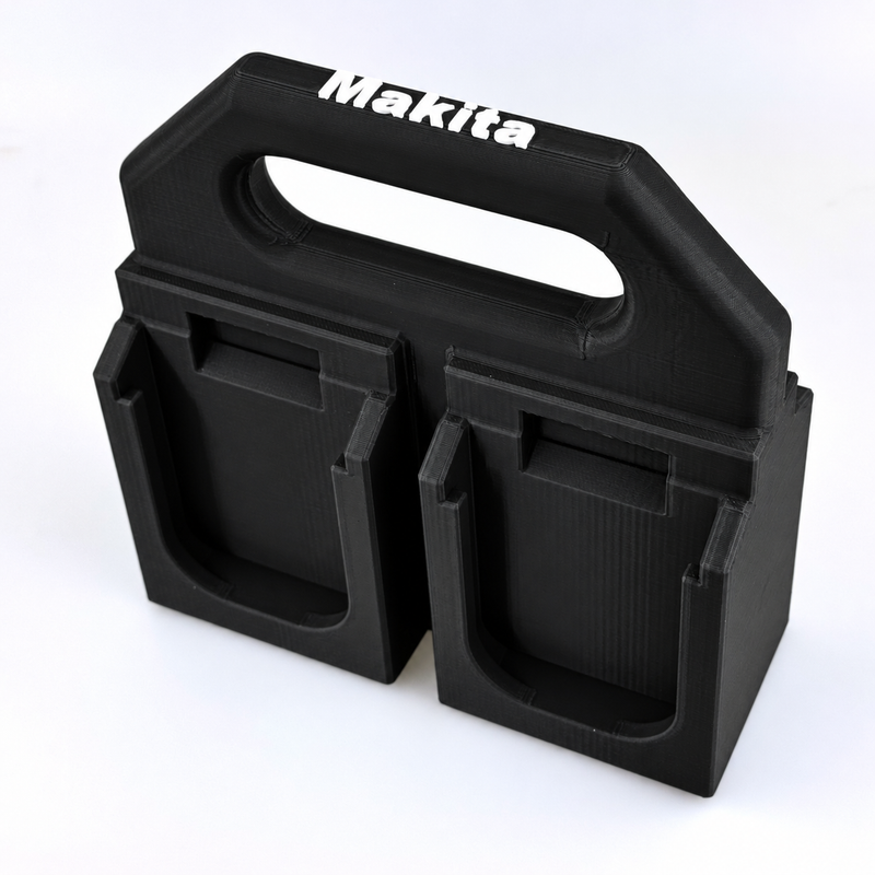 4-slot Black colour variant — Makita 18V Battery Caddy — 4-Slot or 6-Slot Freestanding Storage Holder - Australian Made