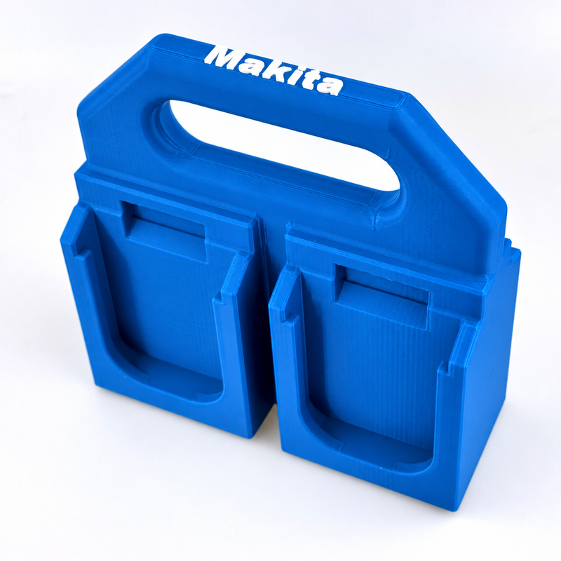 4-slot Blue colour variant — Makita 18V Battery Caddy — 4-Slot or 6-Slot Freestanding Storage Holder - Australian Made