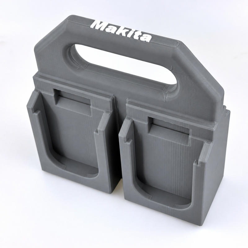 4-slot Gray colour variant — Makita 18V Battery Caddy — 4-Slot or 6-Slot Freestanding Storage Holder - Australian Made