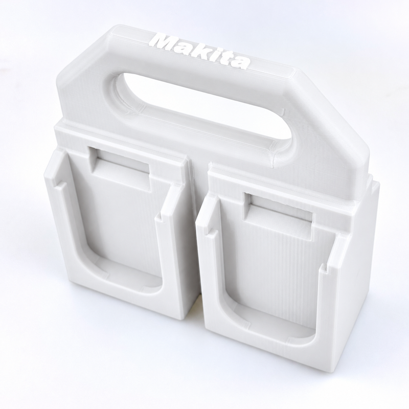 4-slot White colour variant — Makita 18V Battery Caddy — 4-Slot or 6-Slot Freestanding Storage Holder - Australian Made