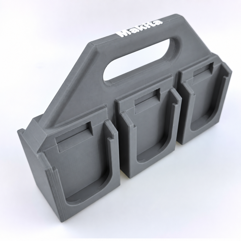 6-slot Gray colour variant — Makita 18V Battery Caddy — 4-Slot or 6-Slot Freestanding Storage Holder - Australian Made