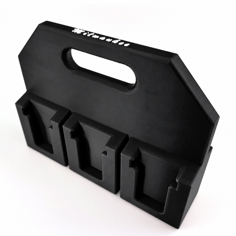 6-slot Black colour variant — Milwaukee M18 Battery Caddy – 4 or 6 Slot Holder | Australian Made PETG