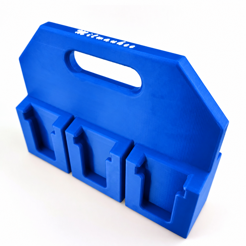 6-slot Blue colour variant — Milwaukee M18 Battery Caddy – 4 or 6 Slot Holder | Australian Made PETG