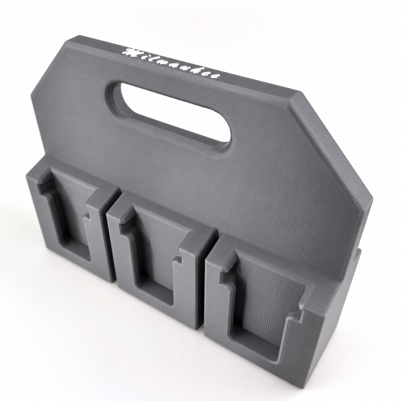 6-slot Gray colour variant — Milwaukee M18 Battery Caddy – 4 or 6 Slot Holder | Australian Made PETG