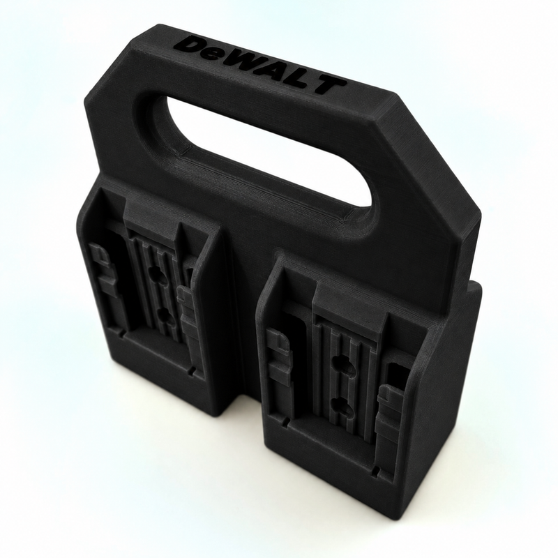 4-slot Black colour variant — DeWALT 20V / 20V Max Battery Caddy – 4 or 6 Slot Heavy-Duty Holder | Australian Made