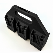 6-slot Black colour variant — DeWALT 20V / 20V Max Battery Caddy – 4 or 6 Slot Heavy-Duty Holder | Australian Made