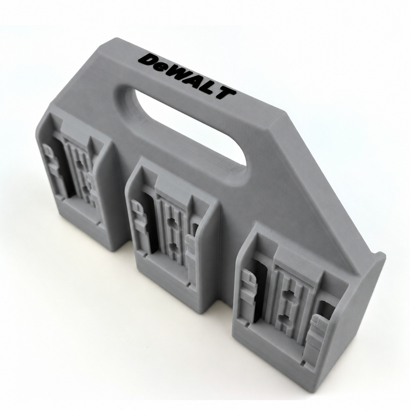 6-slot Gray colour variant — DeWALT 20V / 20V Max Battery Caddy – 4 or 6 Slot Heavy-Duty Holder | Australian Made