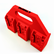 6-slot Red colour variant — DeWALT 20V / 20V Max Battery Caddy – 4 or 6 Slot Heavy-Duty Holder | Australian Made