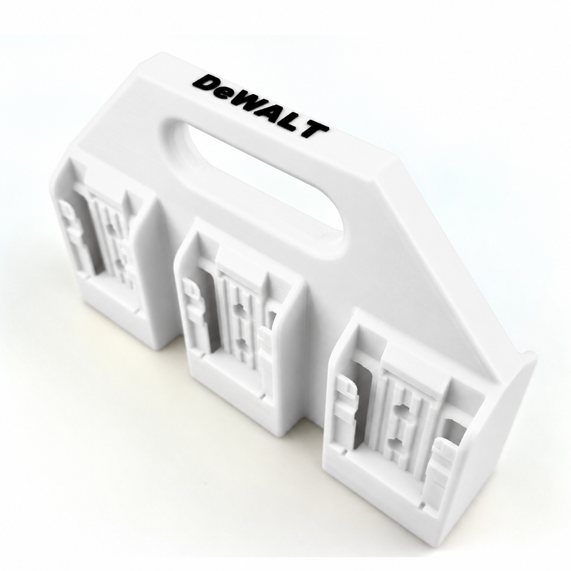 6-slot White colour variant — DeWALT 20V / 20V Max Battery Caddy – 4 or 6 Slot Heavy-Duty Holder | Australian Made