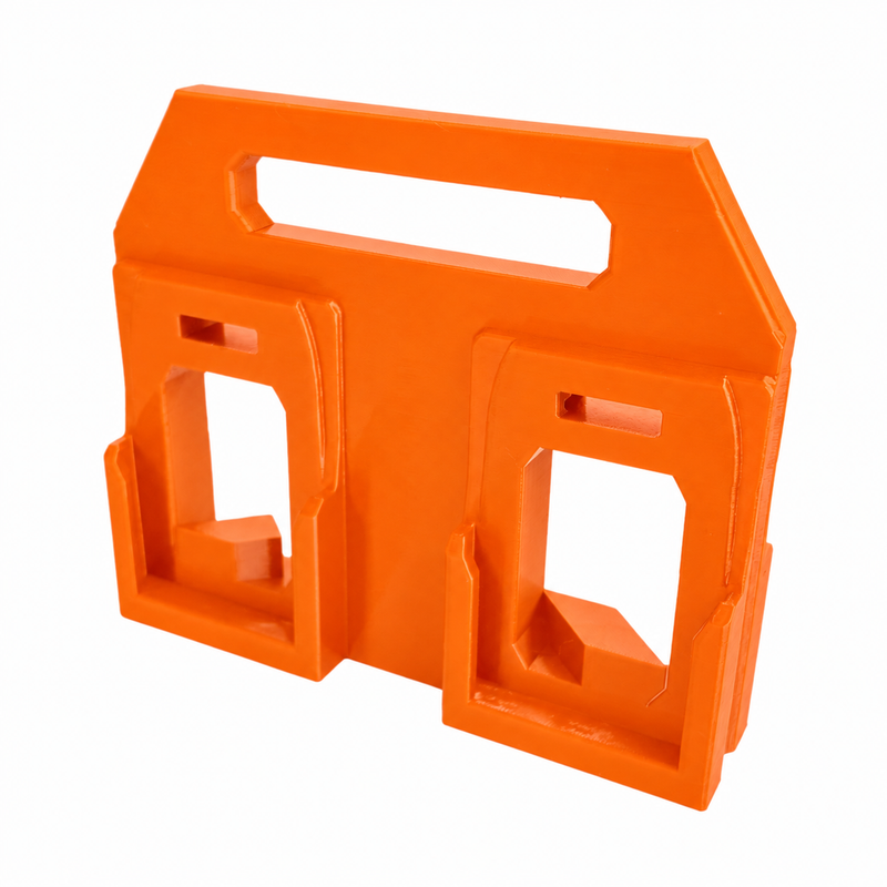 4 slot Orange colour variant — AEG 18V Battery Caddy — 4-Slot or 6-Slot Portable Carry Holder (PETG, Australian Made)