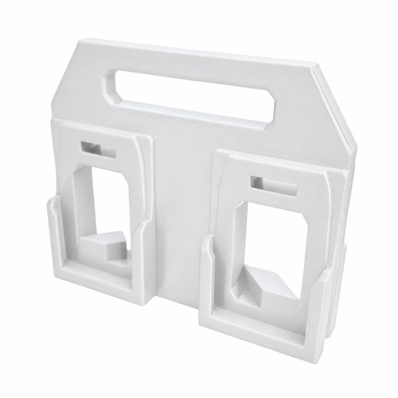 4 slot White colour variant — AEG 18V Battery Caddy — 4-Slot or 6-Slot Portable Carry Holder (PETG, Australian Made)