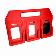 6 slot Red colour variant — AEG 18V Battery Caddy — 4-Slot or 6-Slot Portable Carry Holder (PETG, Australian Made)