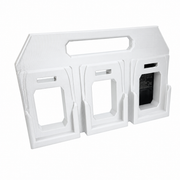 6 slot White colour variant — AEG 18V Battery Caddy — 4-Slot or 6-Slot Portable Carry Holder (PETG, Australian Made)