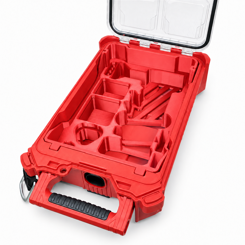 Red colour variant — Milwaukee M12 FUEL Angle Grinder Packout Insert – Fits Compact Organiser 4822-8435