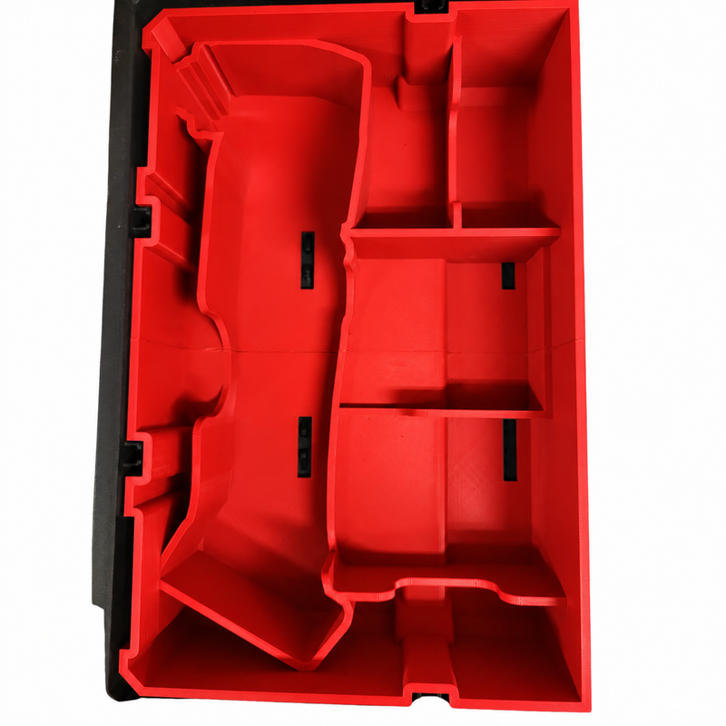 Red colour variant — Milwaukee M18 “Brushed” Multitool Packout Insert – Reversible 1/2-Width Organiser