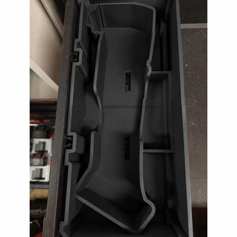 Black colour variant — Milwaukee M18 Brushed Multitool Packout Drawer Insert – Slim 1/3-Width Organiser