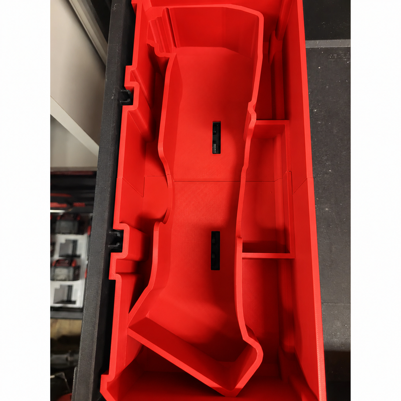 Red colour variant — Milwaukee M18 Brushed Multitool Packout Drawer Insert – Slim 1/3-Width Organiser