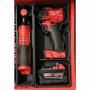 Both Black colour variant — Milwaukee M18 Impact Wrench Packout Insert - Optional Slim Organiser for M12 FUEL Ratchet