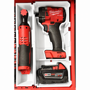 Both White colour variant — Milwaukee M18 Impact Wrench Packout Insert - Optional Slim Organiser for M12 FUEL Ratchet
