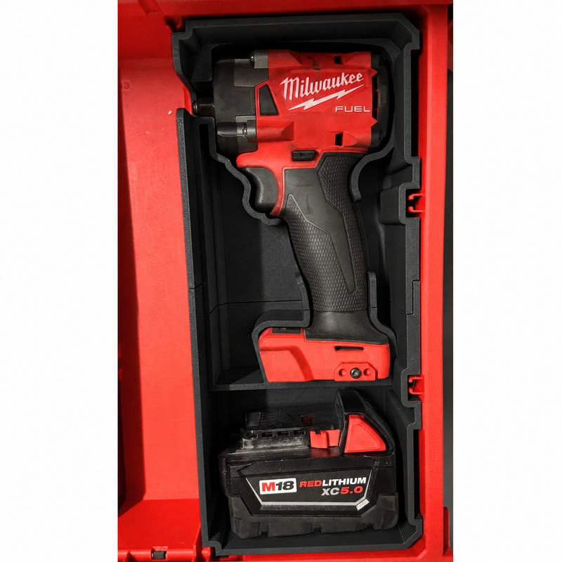 Impact Black colour variant — Milwaukee M18 Impact Wrench Packout Insert - Optional Slim Organiser for M12 FUEL Ratchet