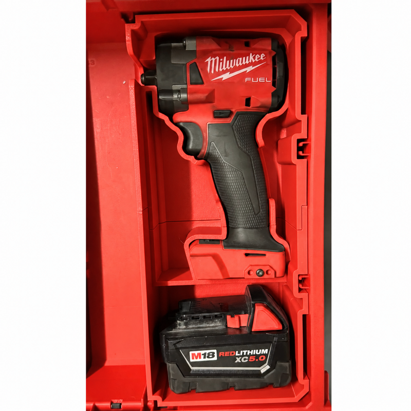 Impact Red colour variant — Milwaukee M18 Impact Wrench Packout Insert - Optional Slim Organiser for M12 FUEL Ratchet