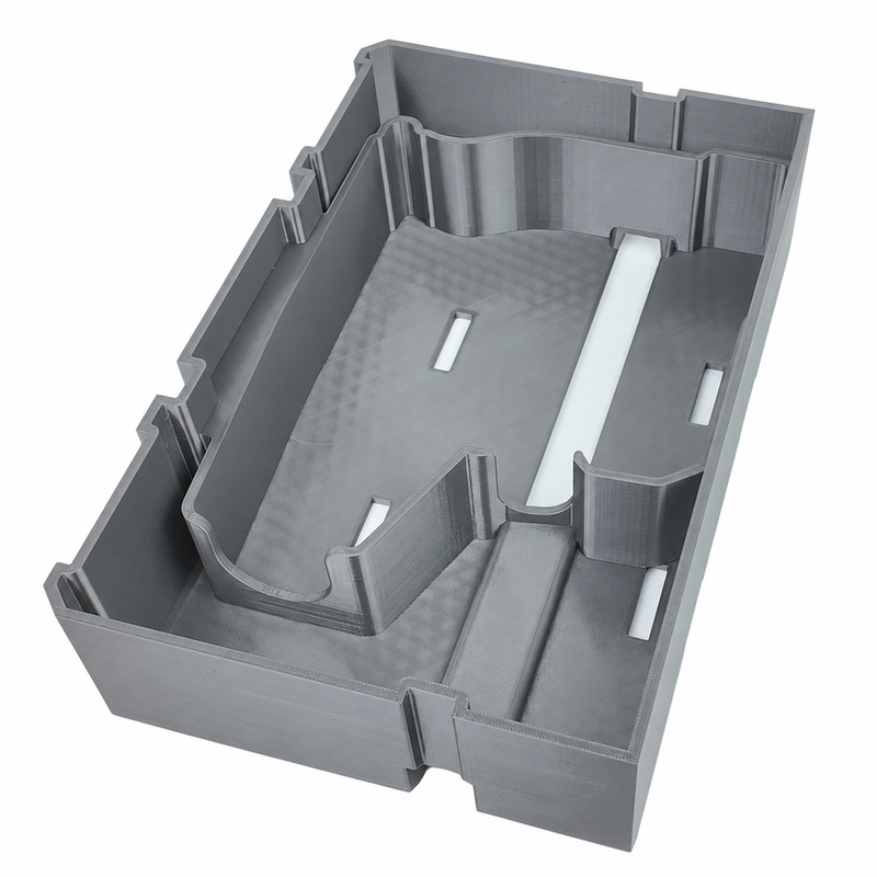 Gray colour variant — Milwaukee M12 FUEL SDS-Plus Packout Insert – Reversible ½-Drawer Organiser