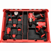 Black colour variant — Milwaukee M12 Dual-Tool Packout Insert – Drill / Impact + 8-Battery Holder