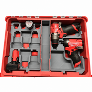 Gray colour variant — Milwaukee M12 Dual-Tool Packout Insert – Drill / Impact + 8-Battery Holder