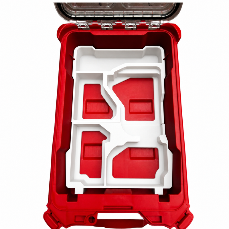 White colour variant — Milwaukee Packout Insert – Gen 3 M18 FUEL Impact Driver + 2-Battery Holder