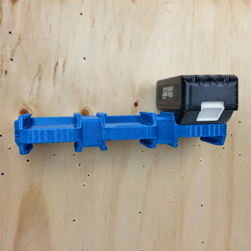 6 slot Blue colour variant — Battery Wall Holder for Makita 18V – 4 or 6 Slot Storage Rack