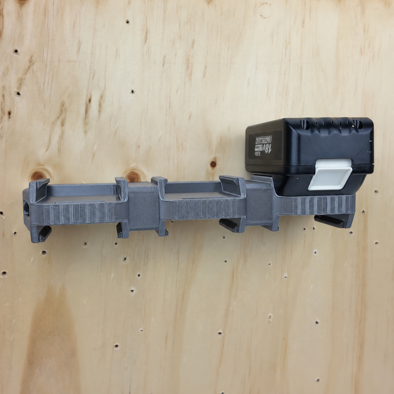 6 slot Gray colour variant — Battery Wall Holder for Makita 18V – 4 or 6 Slot Storage Rack