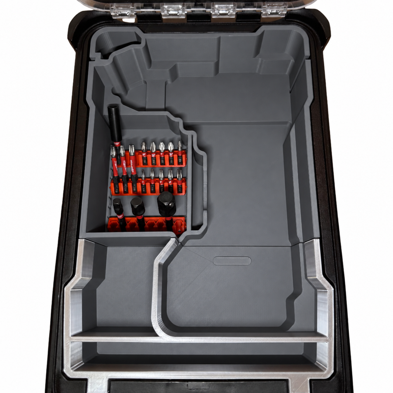 Gray colour variant — Milwaukee Packout Inlay – M18 FPD3 Drill Holder Fits Compact Packout Organiser