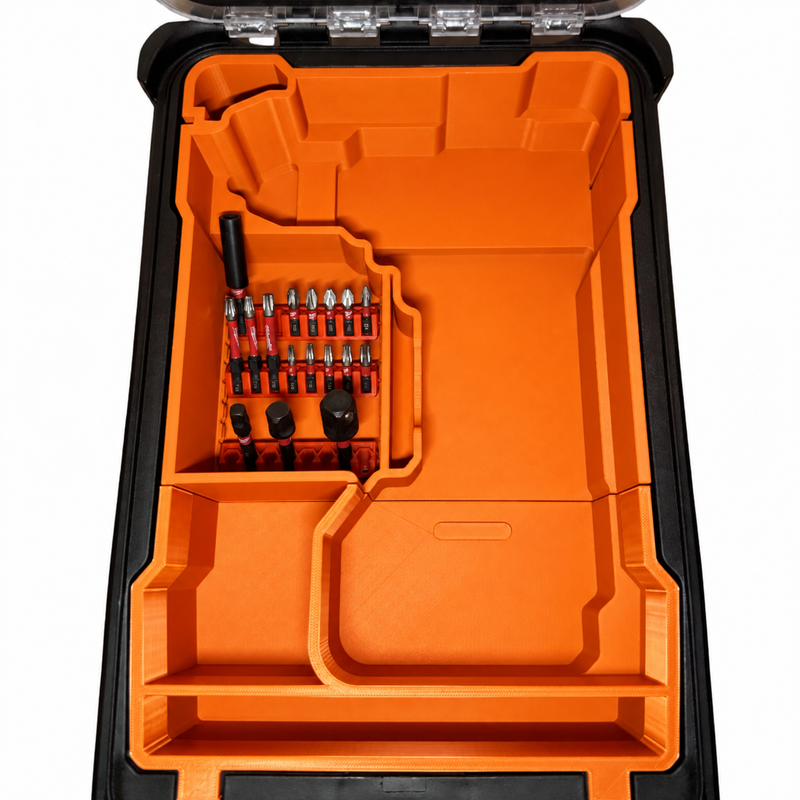 Orange colour variant — Milwaukee Packout Inlay – M18 FPD3 Drill Holder Fits Compact Packout Organiser