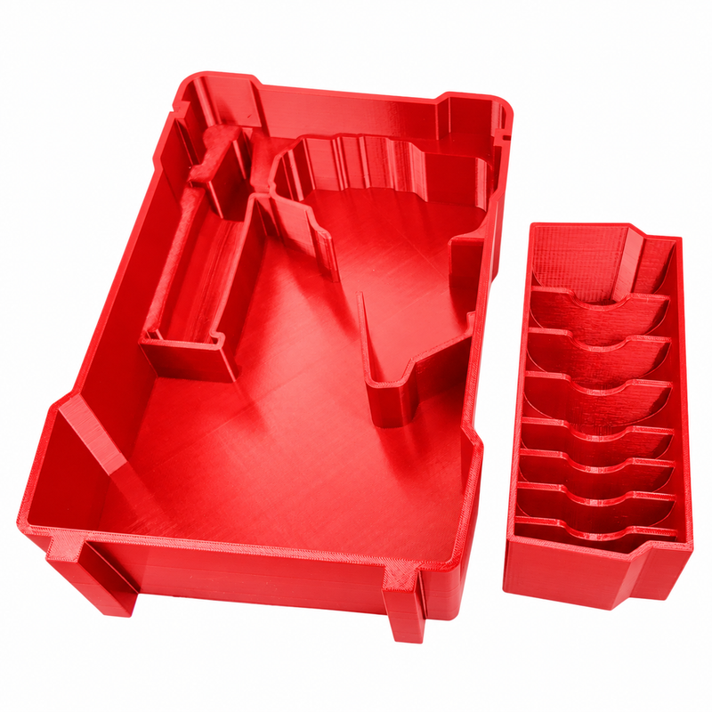 Red colour variant — Milwaukee Packout Compact Organiser Insert for M12 Polisher