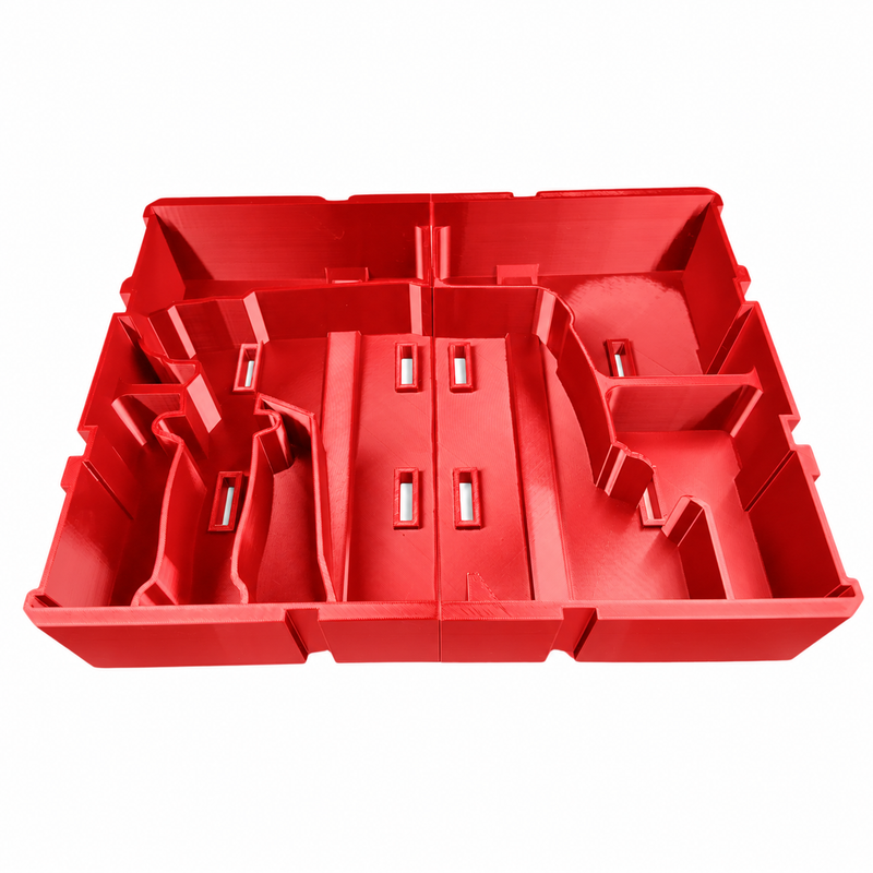 Red colour variant — Milwaukee PACKOUT M18 Hammer & Battery Insert – Fits 48228442 2-Drawer Toolbox